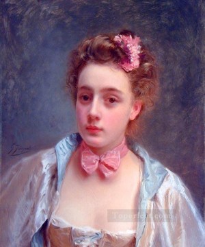  dama Pintura Art%C3%ADstica - Vestida para el baile retrato de dama Gustave Jean Jacquet